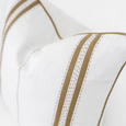 Linen Piped Embroidery Mustard Lounge Cushion 55cm