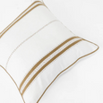 Linen Piped Embroidery Mustard Lounge Cushion 55cm