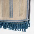 Linen Striped Blue Throw