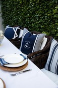 Linen Newport Navy Cushion 55cm