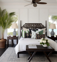 Linen Scallop Black Cushion