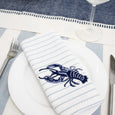Table Runner Atlanta Navy close up on table