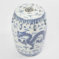 Azure Dragon Ceramic Drum Stool