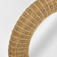 Long Island Round Rattan Mirror with natural woven frame, 100cm diameter, perfect for Hamptons or coastal-style interiors.