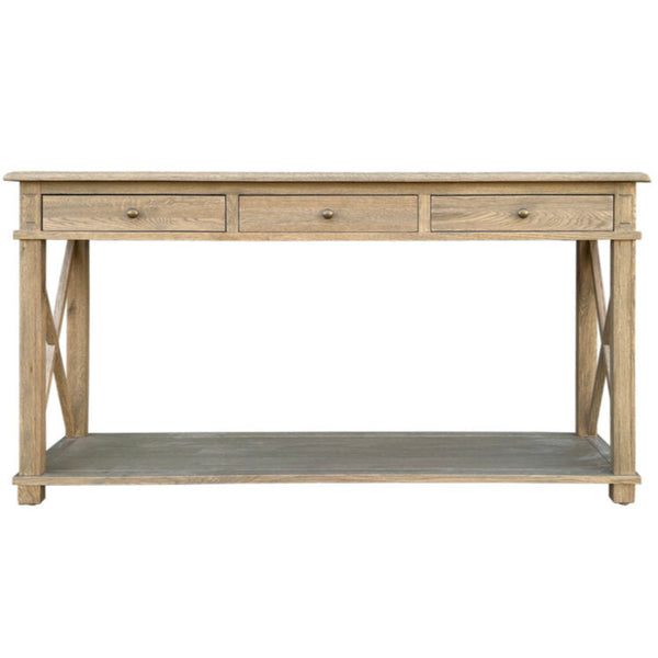 Long Island Console Weathered Oak 150cm