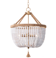 Malabar Beaded Pendant - Small Natural/White
