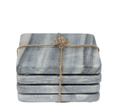 Graze Marble Coaster Square Grey S/4