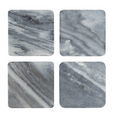 Graze Marble Coaster Square Grey S/4