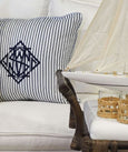 Ticking Monogram Skipper Cushion