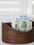 Paume Rattan Magazine Holder Antique Brown