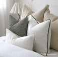 Linen Flange Natural Euro Cushion 65cm