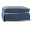 Noosa Hamptons Ottoman Navy With White Piping