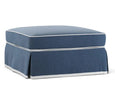 Noosa Hamptons Ottoman Navy With White Piping