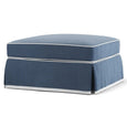 Noosa Hamptons Ottoman Navy With White Piping