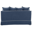Noosa Hamptons 3 Seat Queen Sofa Bed Navy W/White Piping