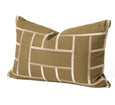 Embroidery Lattice Olive Medium Lumbar Cushion 40 x 60cm