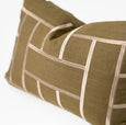Embroidery Lattice Olive Medium Lumbar Cushion 40 x 60cm