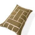 Embroidery Lattice Olive Medium Lumbar Cushion 40 x 60cm