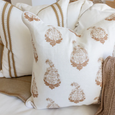Linen Piped Embroidery Mustard Lounge Cushion 55cm