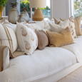 Devon Paisley Embroidery Mustard Lounge Cushion 55cm