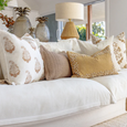 Devon Paisley Embroidery Mustard Lounge Cushion 55cm