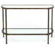 Palladium Curved Glass Console Table Brass