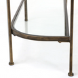 Palladium Curved Glass Console Table Brass