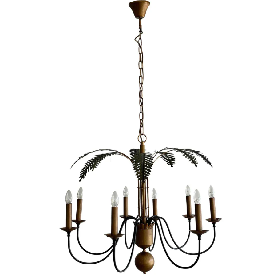 Palm Leaves Iron Chandelier 8 Lights