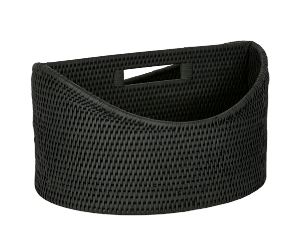 Paume Rattan Magazine Holder Antique Black