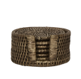 Paume Rattan Round Coaster Set/6 Antique Brown