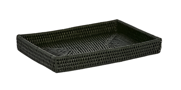 Paume Rattan Tidy Tray Black