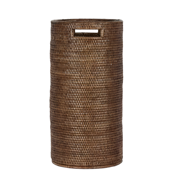 Paume Rattan Umbrella Stand Antique Brown
