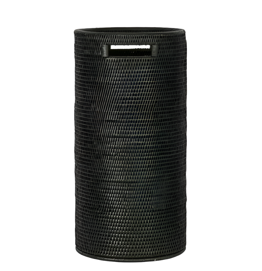 Paume Rattan Umbrella Stand Black
