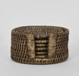 Paume Rattan Round Coaster Set/6 Antique Brown