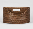Paume Rattan Magazine Holder Antique Brown