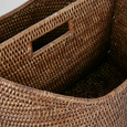 Paume Rattan Magazine Holder Antique Brown