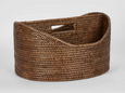 Paume Rattan Magazine Holder Antique Brown