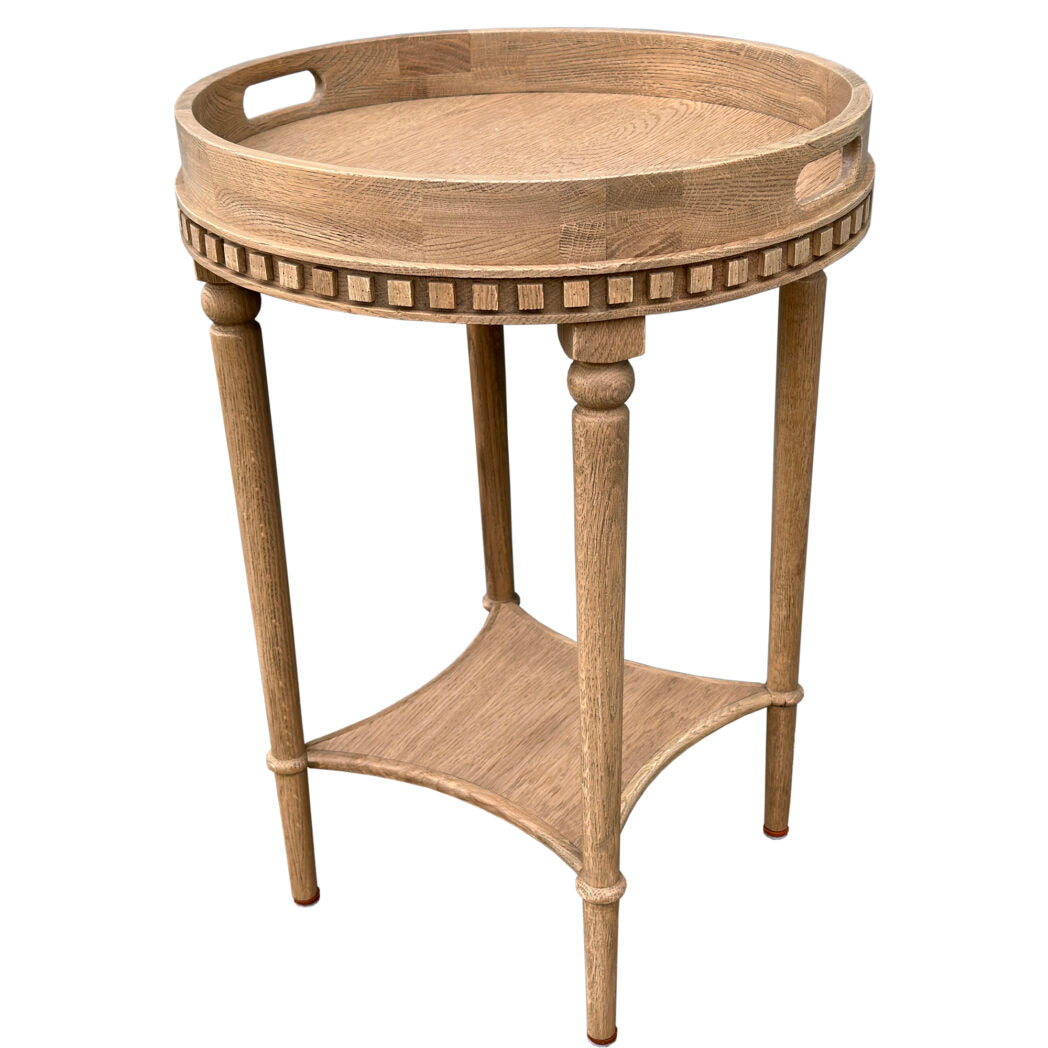 Porter Round Side Table Weathered Oak