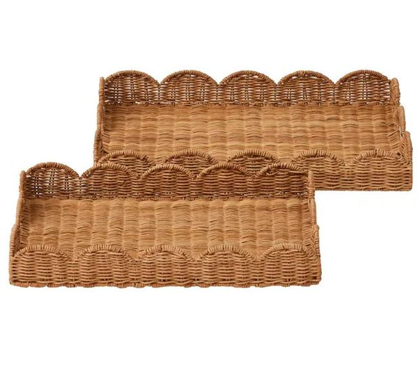 Pettine Rattan Rectangle Trays Set/2