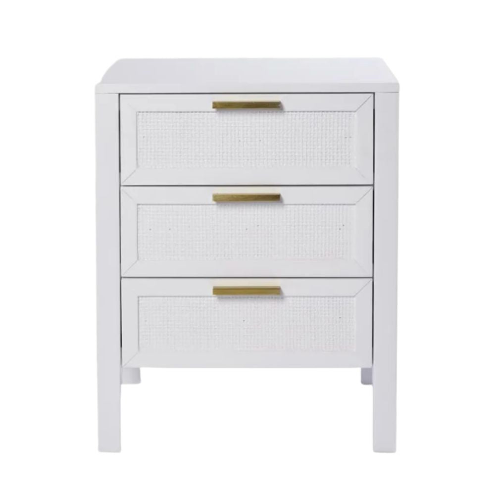 Santorini Bedside 3 Drawers White