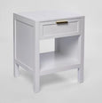Santorini Hamptons Timber/Rattan Bedside Table White