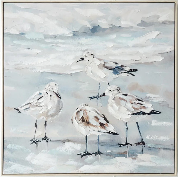 Seagull Flock Wall Art Soft Blue
