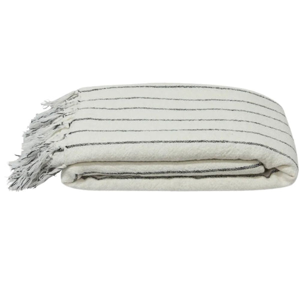 Striped Linen Cotton Bed Cover