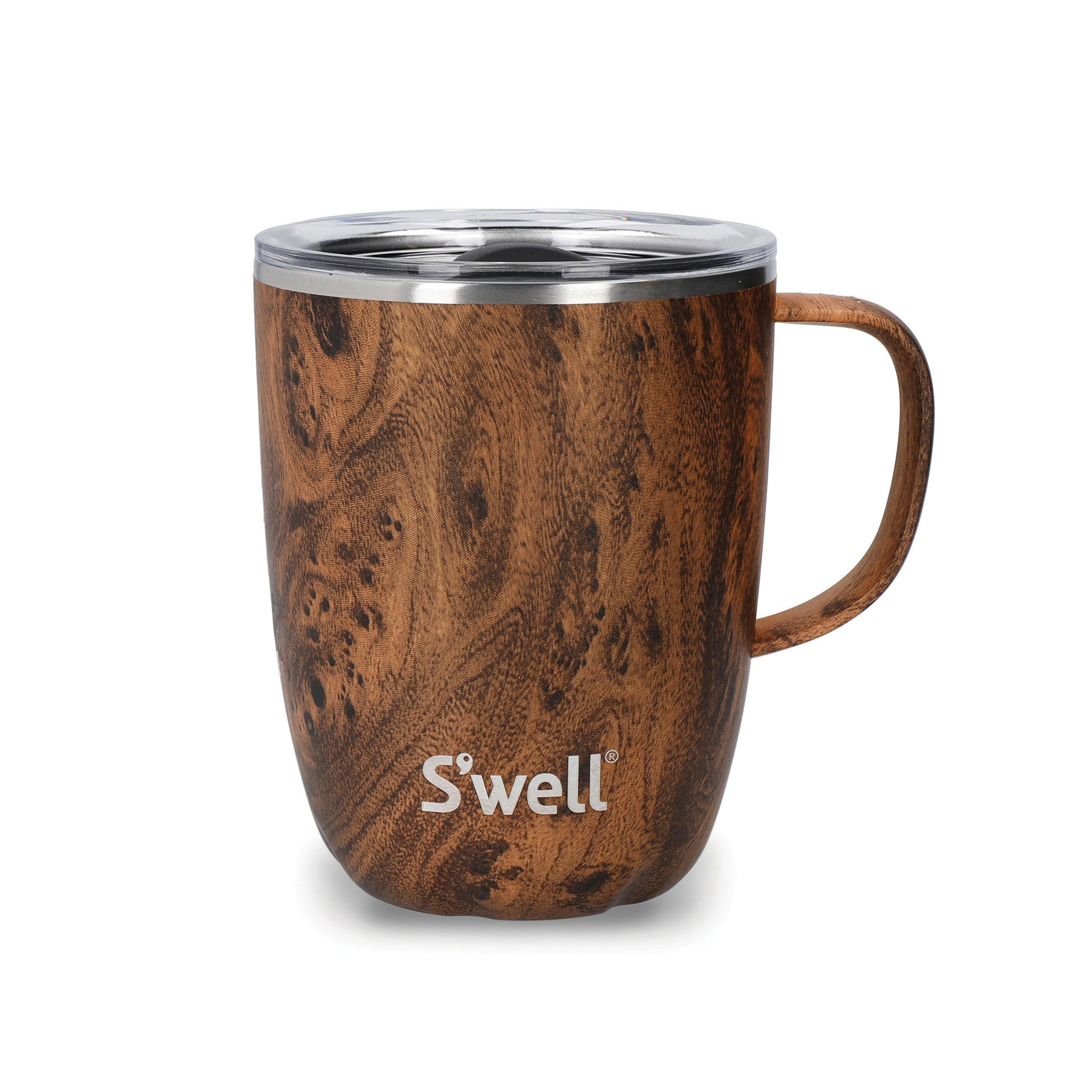 S'well Teakwood Mug with Handle 350ml Brown