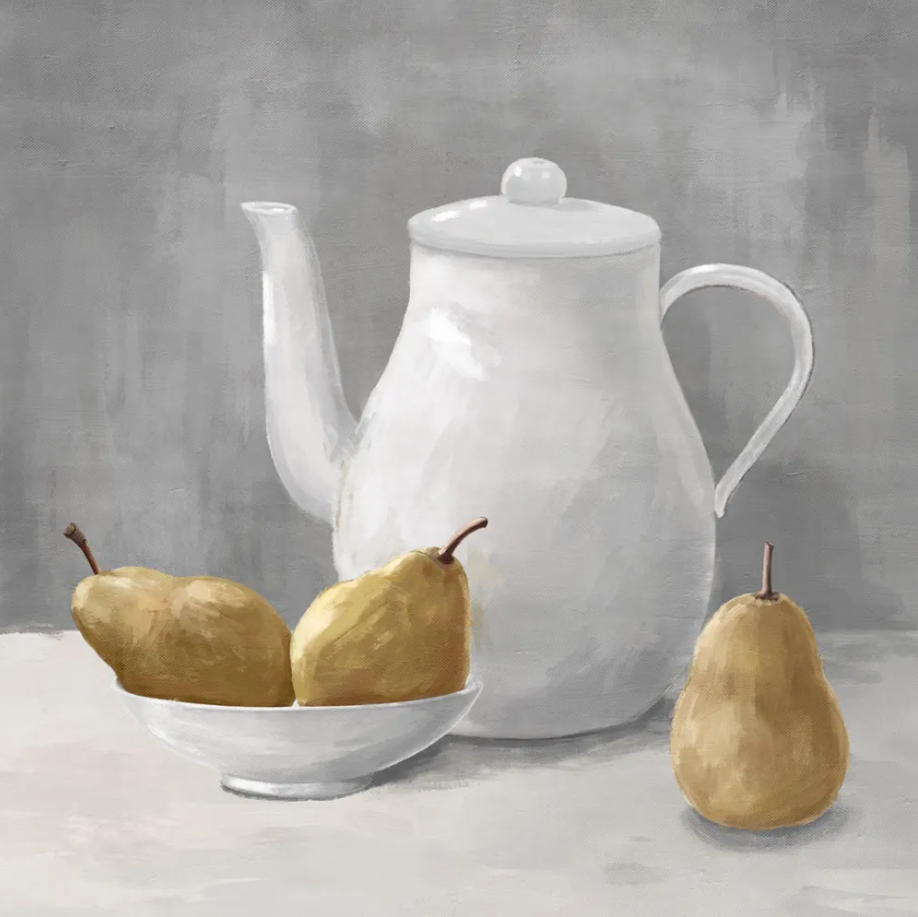 Teapot & Pears Painting