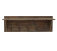Wooden Wall Shelf with Hooks