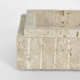 Trey Travertine Trinket Box – handcrafted sandstone storage box with carved detailing, ideal for jewellery, keys, or display styling.