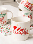 Ceramic Christmas trivet with festive holly and red berry design, 20x20cm, cork-backed.