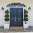 Welcome Doormat Long made from 100% natural coir with black script, durable and stylish design for double front doors, sliding doors, or bi-fold entrances.