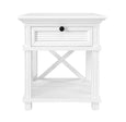West Beach Hamptons Bedside Table With Drawer White